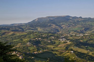 Panorama San Marino Cumhuriyeti in. Bir kuş bakışı. San Marino en eski anayasal cumhuriyettir .