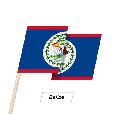 Belize şerit sallayarak üzerinde izole beyaz bayrak. Vektör çizim.