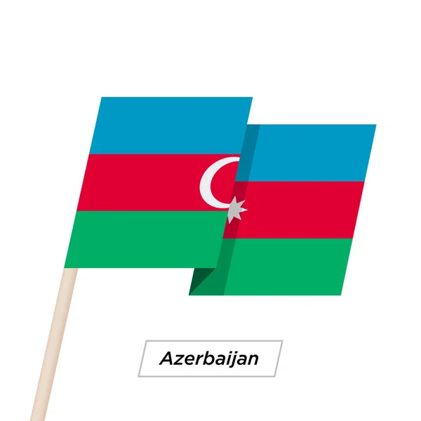 Cinta de Azerbaiyán ondeando bandera aislada en blanco. Ilustración vectorial . — Vector de stock