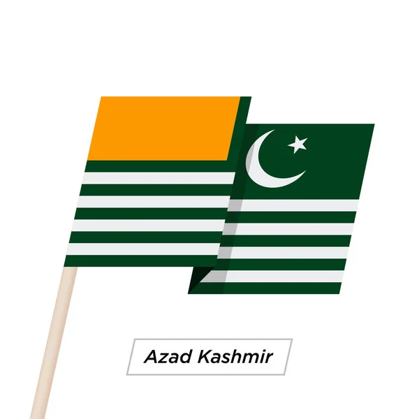 Azad Keşmir şerit üzerinde beyaz izole bayrak sallıyor. Vektör çizim. — Stok Vektör
