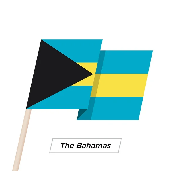 The Bahamas Ribbon Waving Flag Isolated on White. Vector Illustration. — Stock Vector