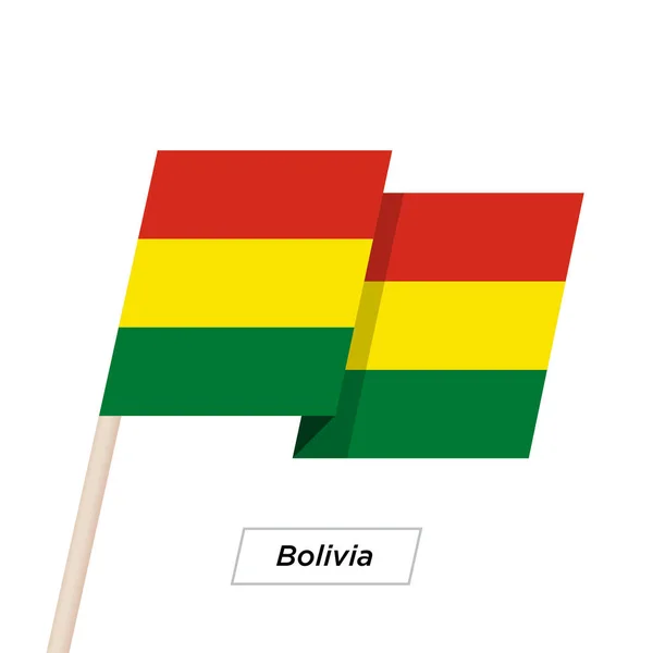 Boliwia wstążki macha flagą biały na białym tle na. Ilustracja wektorowa. — Wektor stockowy