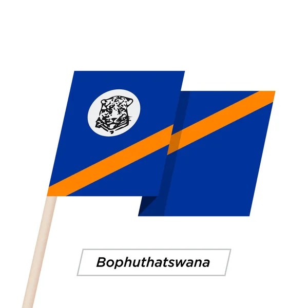 Bophuthat swana Fita Acenando Bandeira Isolado em Branco. Ilustração vetorial . — Vetor de Stock