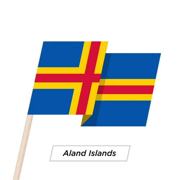 Ruban de l'île Aland agitant le drapeau isolé sur blanc. Illustration vectorielle . — Image vectorielle