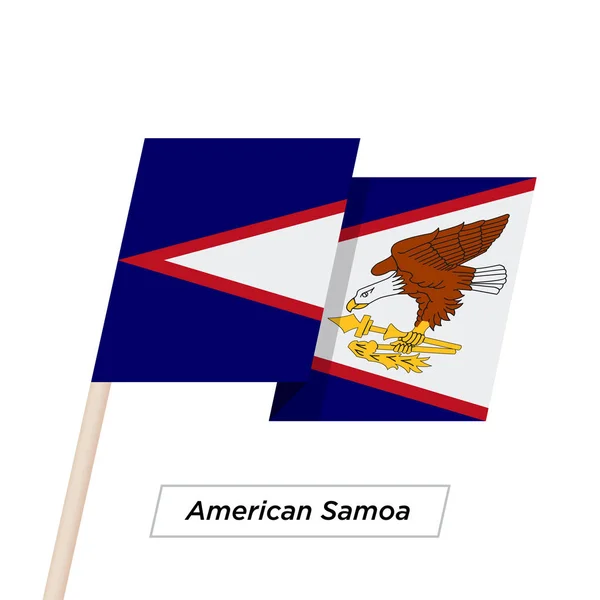 Amerikan Samoası şerit üzerinde beyaz izole bayrak sallıyor. Vektör çizim. — Stok Vektör