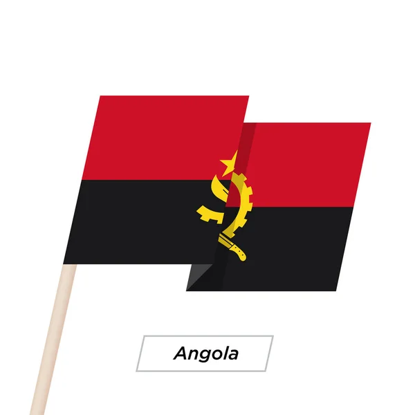 Angola lint zwaaien vlag geïsoleerd op wit. Vectorillustratie. — Stockvector
