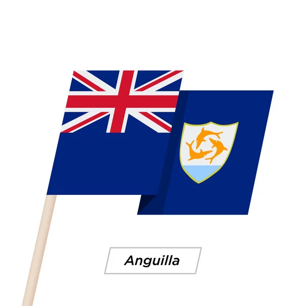 Ruban Anguilla agitant drapeau isolé sur blanc. Illustration vectorielle . — Image vectorielle