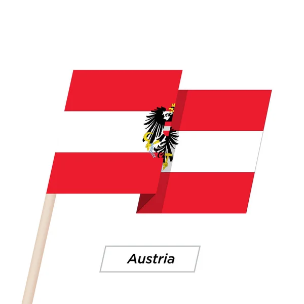 Austria Cinta ondeando bandera aislada en blanco. Ilustración vectorial . — Archivo Imágenes Vectoriales