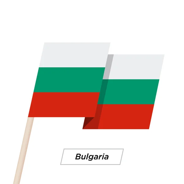 Bulharsko pásu mávání vlajky izolované na bílém. Vektorové ilustrace. — Stockový vektor