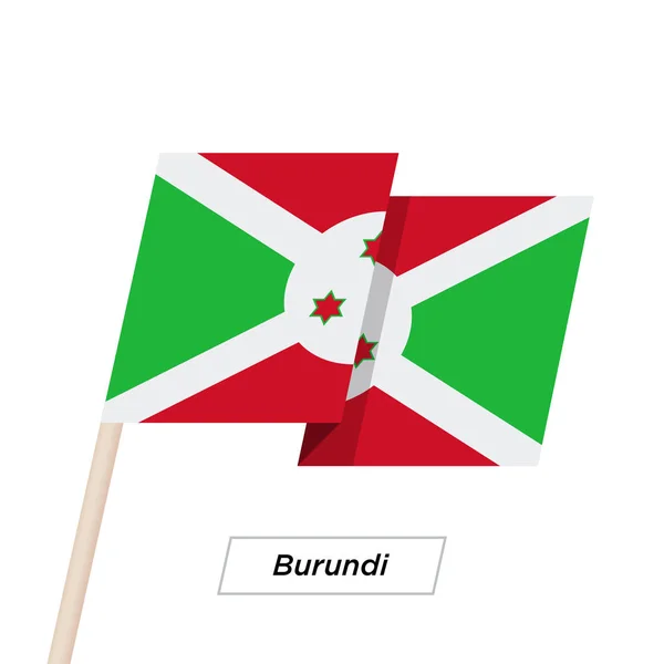 Burundi Ribbon ondeando la bandera aislada en blanco. Ilustración vectorial . — Vector de stock