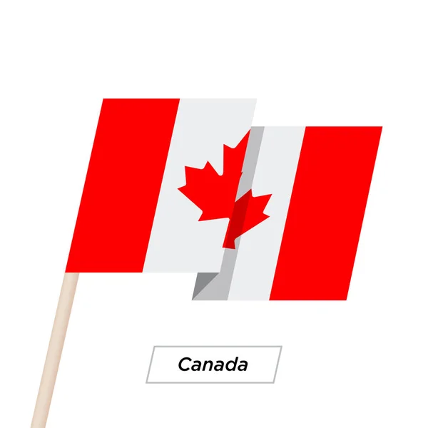 Kanada wstążki macha flagą biały na białym tle na. Ilustracja wektorowa. — Wektor stockowy
