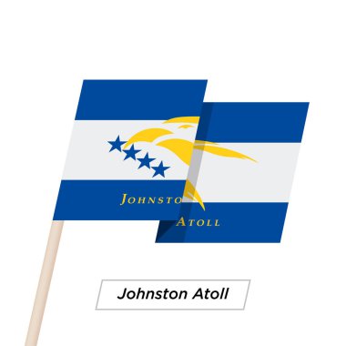 Johnston Atoll şerit üzerinde beyaz izole bayrak sallıyor. Vektör çizim.