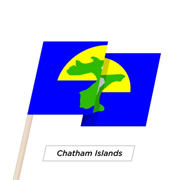 Chathameilanden lint geïsoleerd op een witte vlag zwaaien. Vectorillustratie. — Stockvector