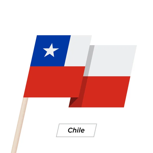 Cinta de Chile ondeando bandera aislada en blanco. Ilustración vectorial . — Archivo Imágenes Vectoriales