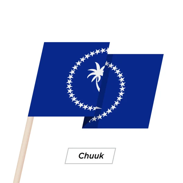 Chuuk Ribbon Waving Flag Isolated on White. Vector Illustration. — Stock Vector