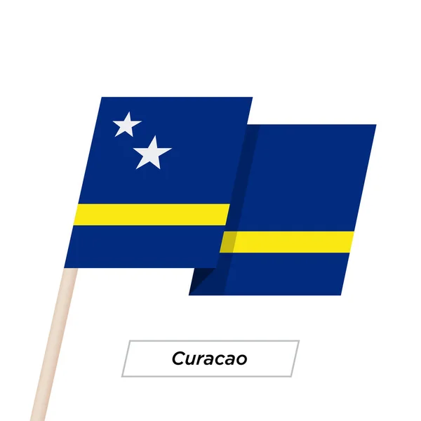 Bandeira de Onda de Fita de Curaçao Isolada em Branco. Ilustração vetorial . — Vetor de Stock