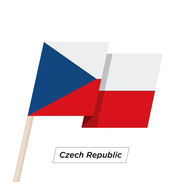 Τσεχική Δημοκρατία κορδέλα κυματίζει σημαία που απομονώνονται σε λευκό. Εικονογράφηση διάνυσμα. — Διανυσματικό Αρχείο