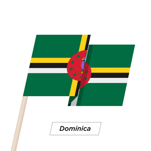 Dominica Panglică Fluturând Drapelul Izolat Pe Alb. Vector Illustration . — Vector de stoc