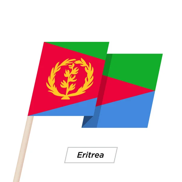 Eritreia Fita Acenando Bandeira Isolada em Branco. Ilustração vetorial . — Vetor de Stock