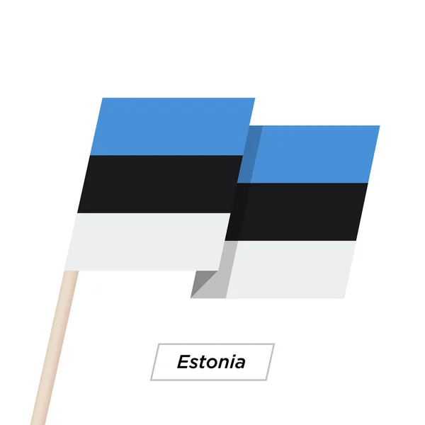 Estonia Cinta ondeando bandera aislada en blanco. Ilustración vectorial . — Archivo Imágenes Vectoriales