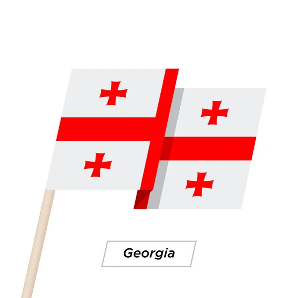 Georgia Ribbon acenando bandeira isolada no branco. Ilustração vetorial . — Vetor de Stock