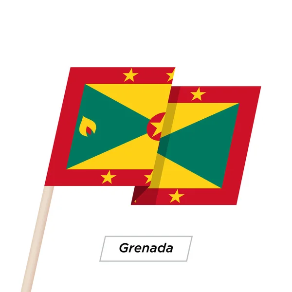 Grenada Ribbon Waving Flag Isolated on White. Vector Illustration. — Stock Vector