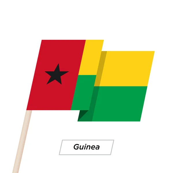 Bandiera sventolante del nastro della Guinea isolata sul bianco. Illustrazione vettoriale . — Vettoriale Stock