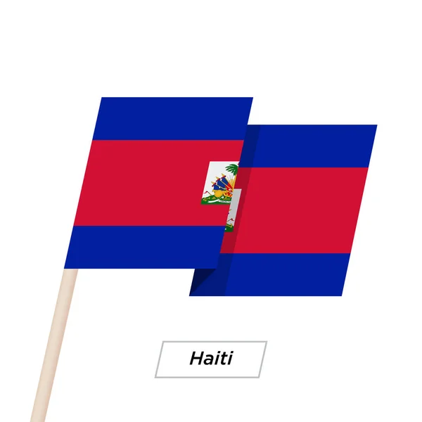 Haïti lint zwaaien vlag geïsoleerd op wit. Vectorillustratie. — Stockvector