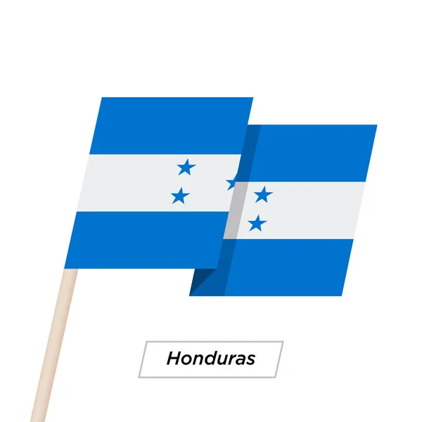 Honduras Ribbon Waving Flag Isolated on White. Vector Illustration. — Stock Vector