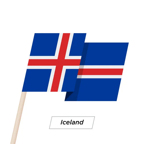 Islândia Fita Acenando Bandeira Isolado em Branco. Ilustração vetorial . — Vetor de Stock