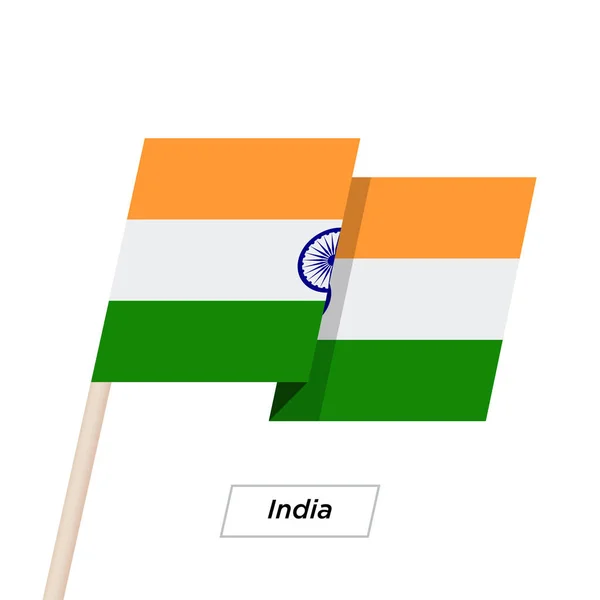 Indien Band schwenken Flagge isoliert auf weiß. Vektorillustration. — Stockvektor