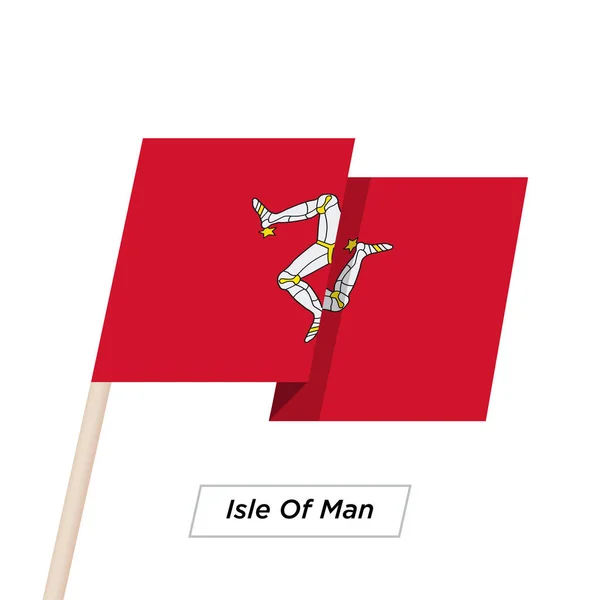 Cinta de la Isla de Man ondeando la bandera aislada en blanco. Ilustración vectorial . — Vector de stock