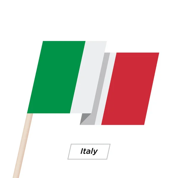 Italy Ribbon Waving Flag Isolated on White. Vector Illustration. — Stock Vector