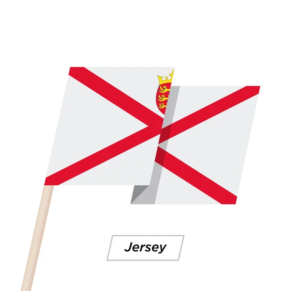 Jersey Ribbon acenando bandeira isolada no branco. Ilustração vetorial . — Vetor de Stock