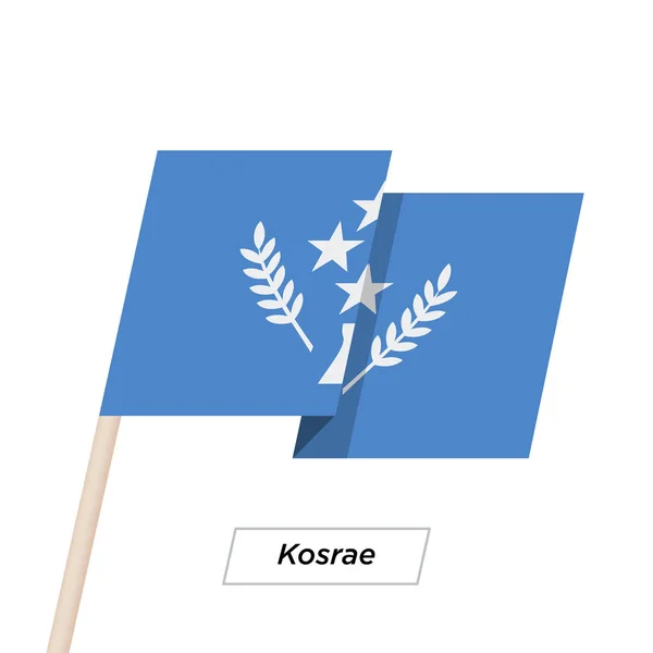 Kosrae lint geïsoleerd op een witte vlag zwaaien. Vectorillustratie. — Stockvector