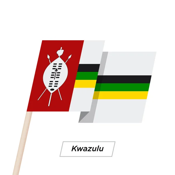 Kwazulu Band schwenken Flagge isoliert auf weiß. Vektorillustration. — Stockvektor