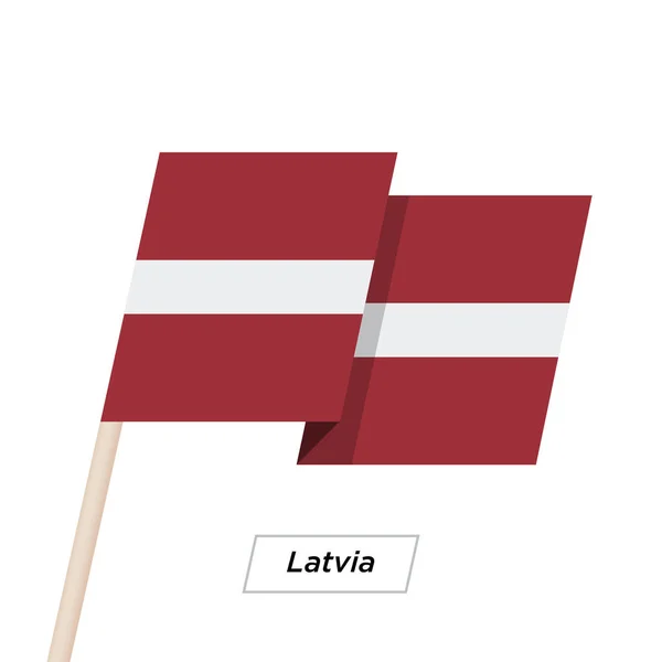 Lettland menyfliksområdet viftande flagga isolerade på vit. Vektorillustration. — Stock vektor