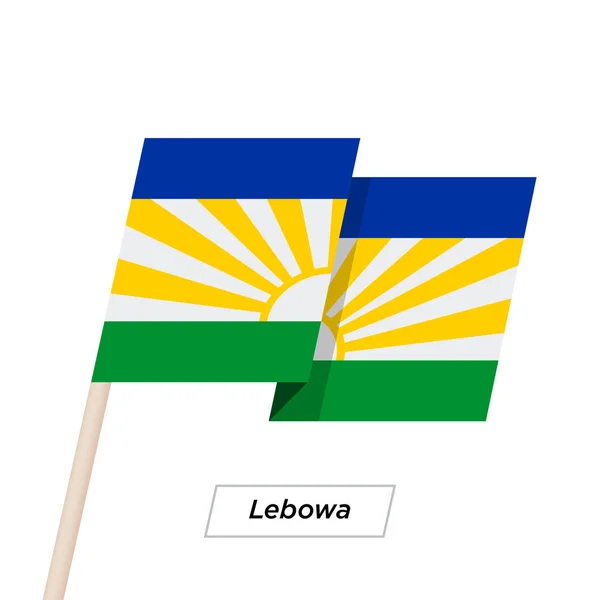 Lebowa Ribbon Waving Flag Isolated on White. Vector Illustration. — Stock Vector