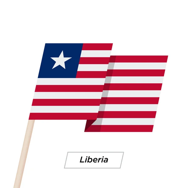 Liberia Ribbon Waving Flag Isolated on White. Vector Illustration. — Stock Vector