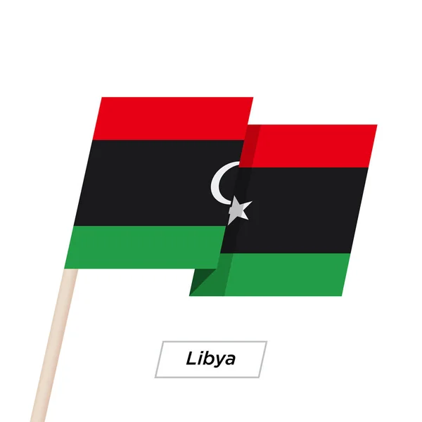 Libya nauha heiluttaa lippu eristetty White. Vektorikuvaus . — vektorikuva