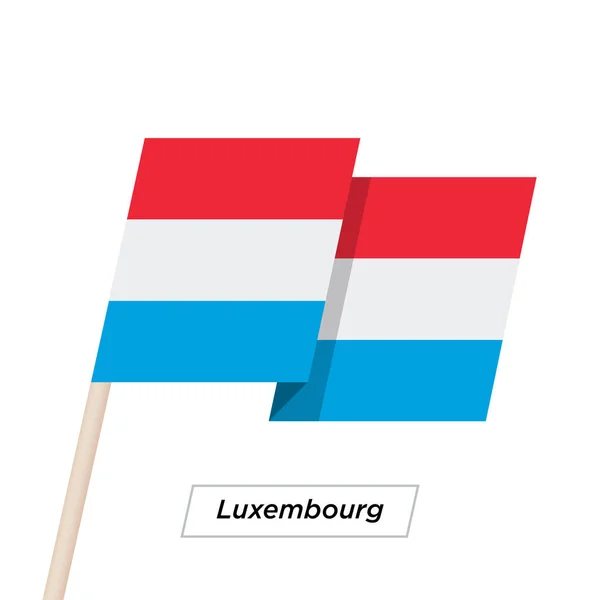 Bandera de Luxemburgo Cinta ondeando Aislada en Blanco. Ilustración vectorial . — Archivo Imágenes Vectoriales