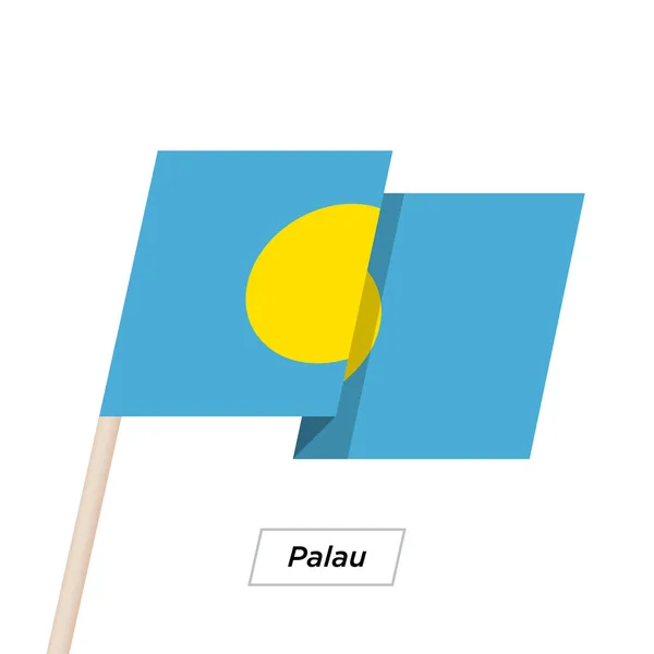 Palau Band schwenken Flagge isoliert auf weiß. Vektorillustration. — Stockvektor