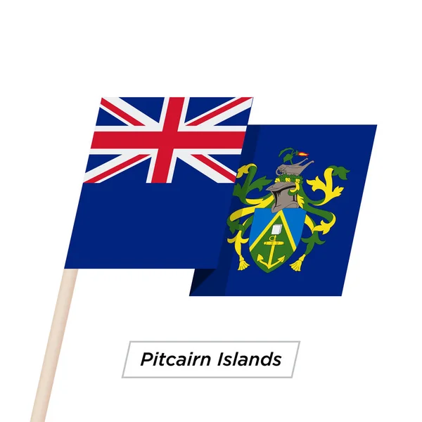 Cinta de las Islas Pitcairn ondeando la bandera aislada en blanco. Ilustración vectorial . — Vector de stock