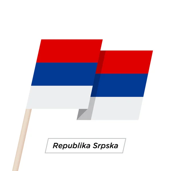 Republika Srpska Ribbon Waving Flag Isolated on White. Vector Illustration. — Stock Vector