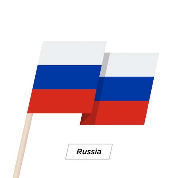 Rusko pásu mávání vlajky izolované na bílém. Vektorové ilustrace. — Stockový vektor