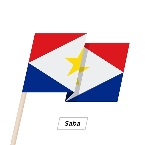 Лента Саба размахивает флагом на белом фоне. Векторная миграция . — стоковый вектор