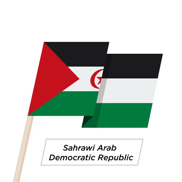 Cinta Repablic Árabe Saharaui Democrática ondeando la bandera aislada en blanco. Ilustración vectorial . — Vector de stock