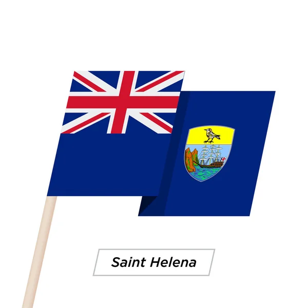 Santa Helena Cinta ondeando Bandera Aislada en Blanco. Ilustración vectorial . — Vector de stock