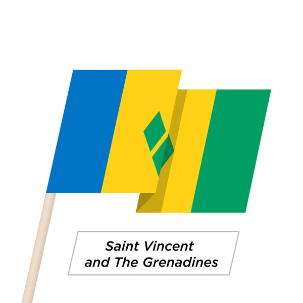 Saint Vincent en de Grenadines lint geïsoleerd op een witte vlag zwaaien. Vectorillustratie. — Stockvector