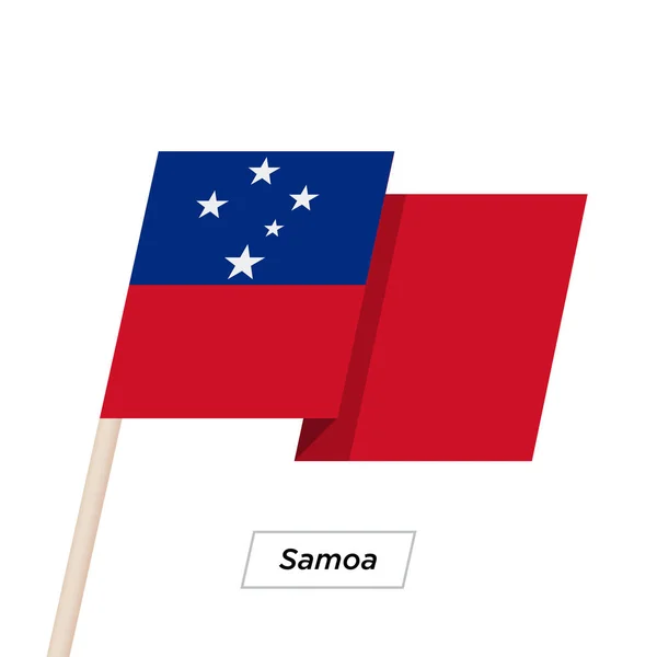 Bandiera Samoa Nastro sventolando isolato su bianco. Illustrazione vettoriale . — Vettoriale Stock